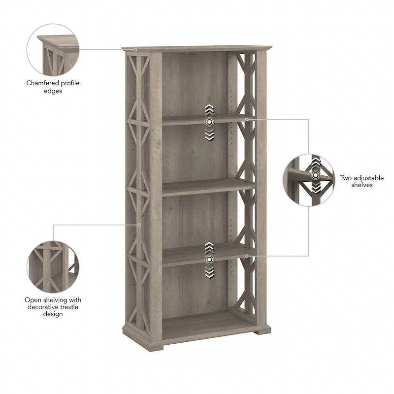 Homestead 4 Shelf Farmhouse Bookcase by