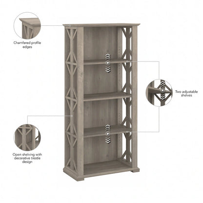 Homestead 4 Shelf Farmhouse Bookcase by