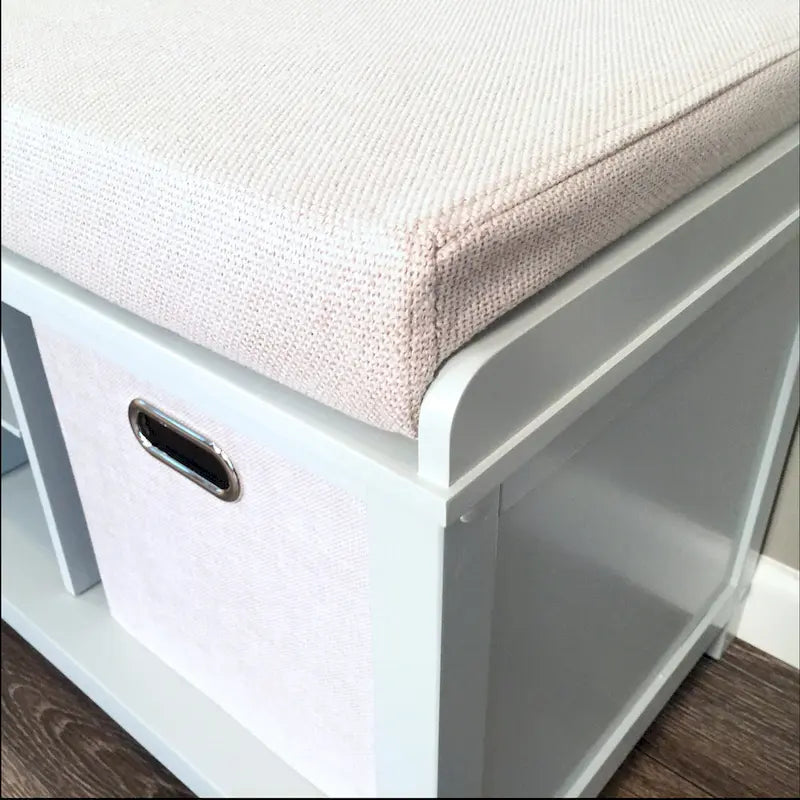 Solid Wood Entryway Bench with 1 Shoe Cubbies Grey
