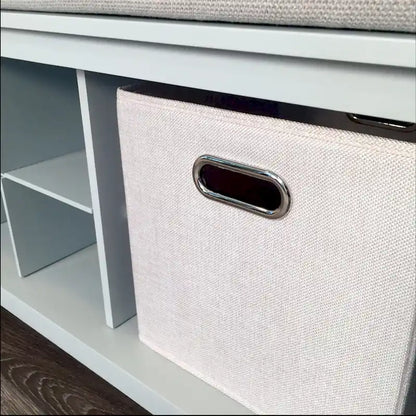 Solid Wood Entryway Bench with 1 Shoe Cubbies Grey