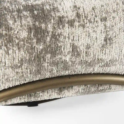 Ayla Gray Fabric Seat w/ Dark Nickel Metal Frame Bench