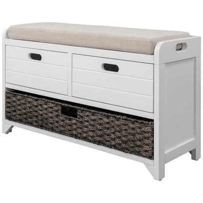Storage Bench with Removable Basket and 2 Drawers