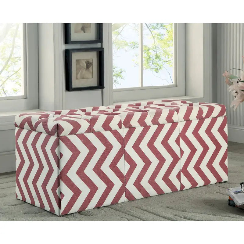 Gede Contemporary Fabric Tufted Life-top Storage Bench by