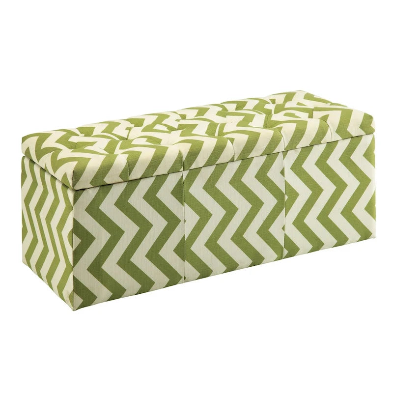 Gede Contemporary Fabric Tufted Life-top Storage Bench by