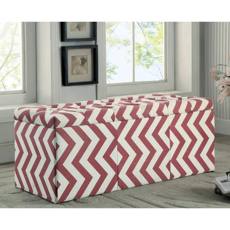 Gede Contemporary Fabric Tufted Life-top Storage Bench by