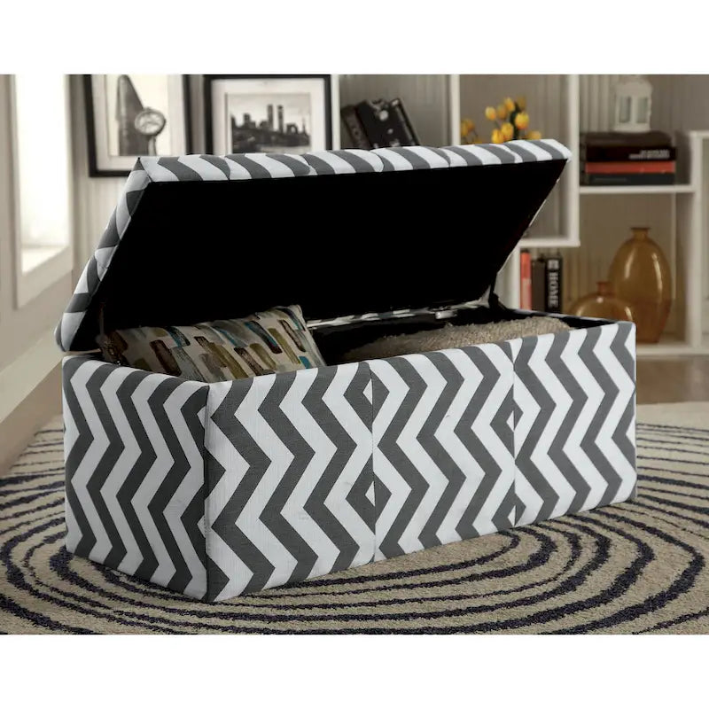 Gede Contemporary Fabric Tufted Life-top Storage Bench by