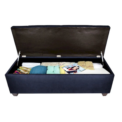 Diamond Tufted OBSESSION Linen Storage Bench