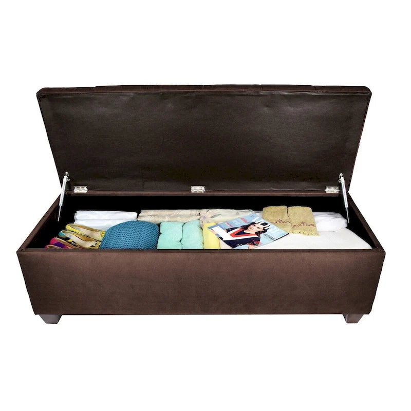 Diamond Tufted OBSESSION Linen Storage Bench