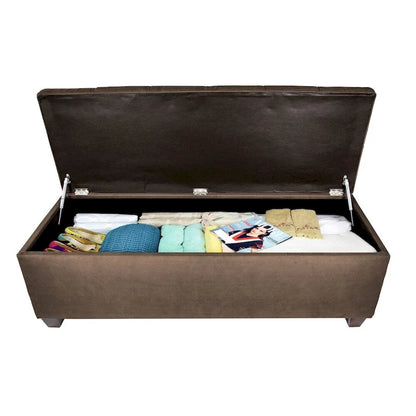 Diamond Tufted OBSESSION Linen Storage Bench