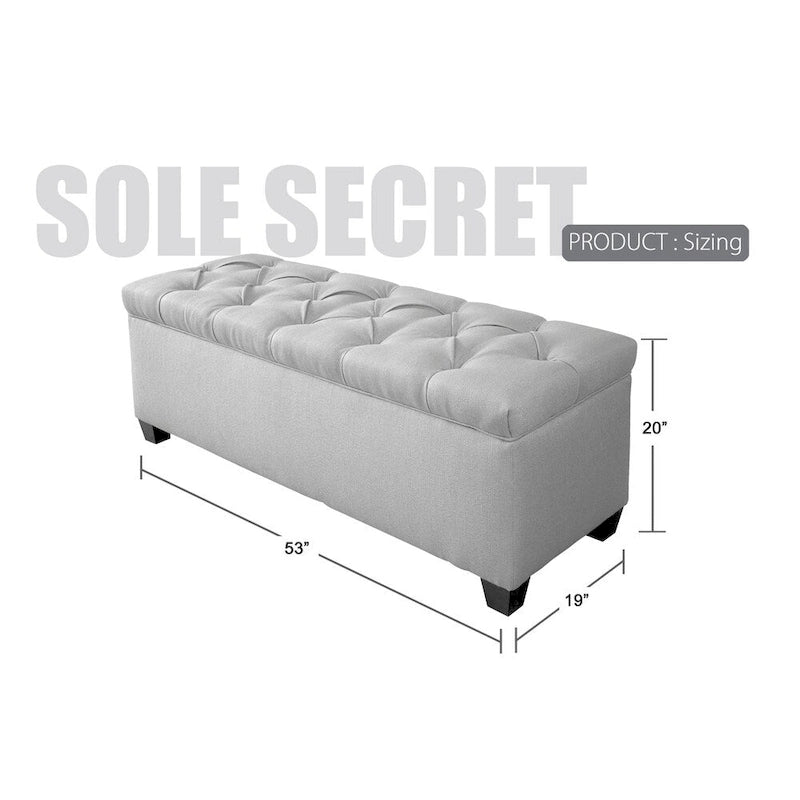 Diamond Tufted OBSESSION Linen Storage Bench