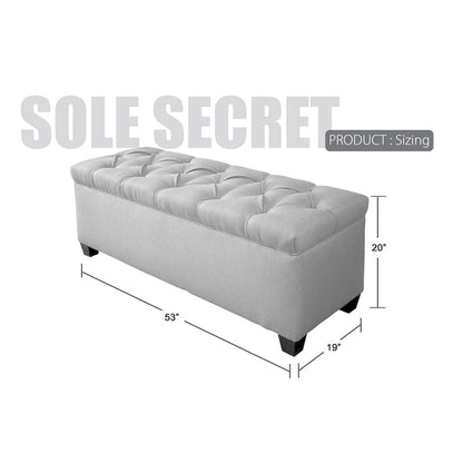 Diamond Tufted OBSESSION Linen Storage Bench