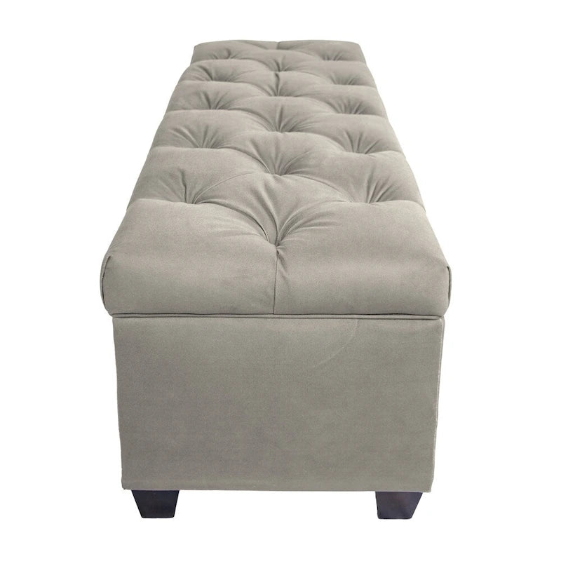Diamond Tufted OBSESSION Linen Storage Bench