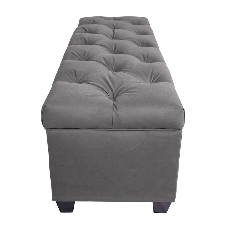 Diamond Tufted OBSESSION Linen Storage Bench