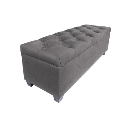 Diamond Tufted OBSESSION Linen Storage Bench