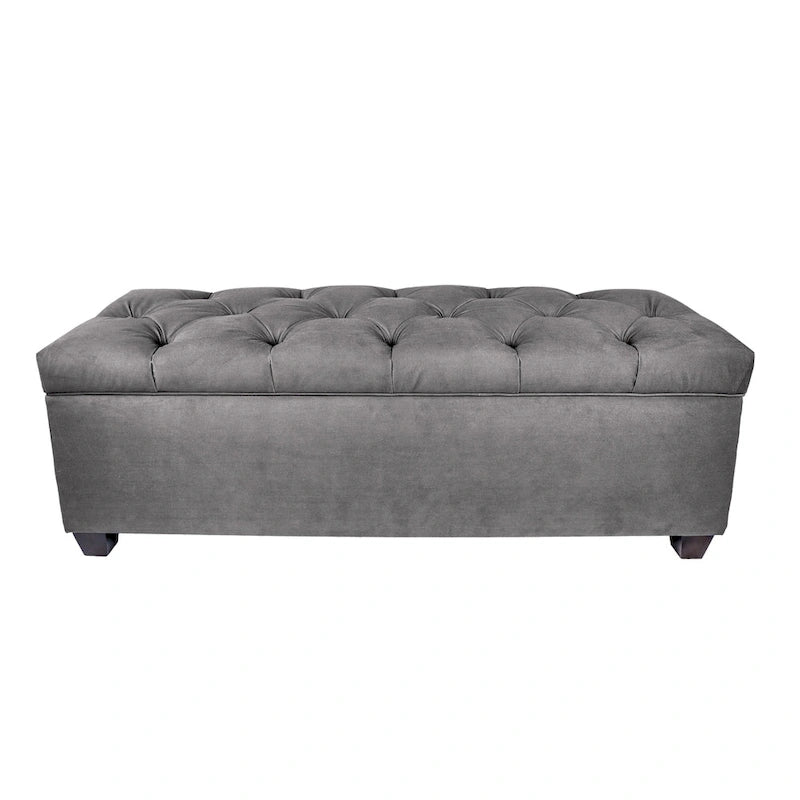 Diamond Tufted OBSESSION Linen Storage Bench