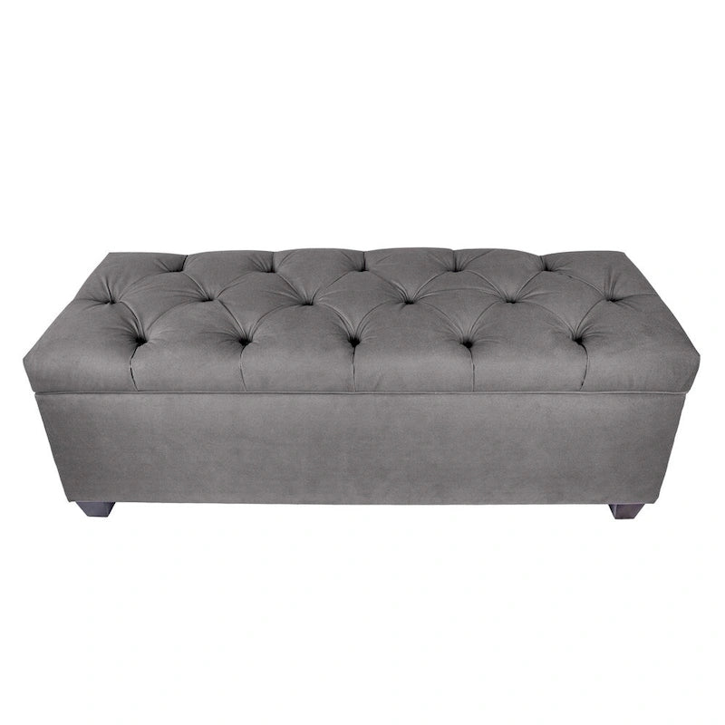 Diamond Tufted OBSESSION Linen Storage Bench