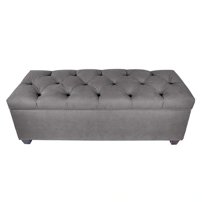 Diamond Tufted OBSESSION Linen Storage Bench