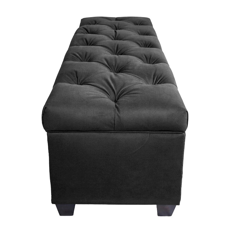 Diamond Tufted OBSESSION Linen Storage Bench