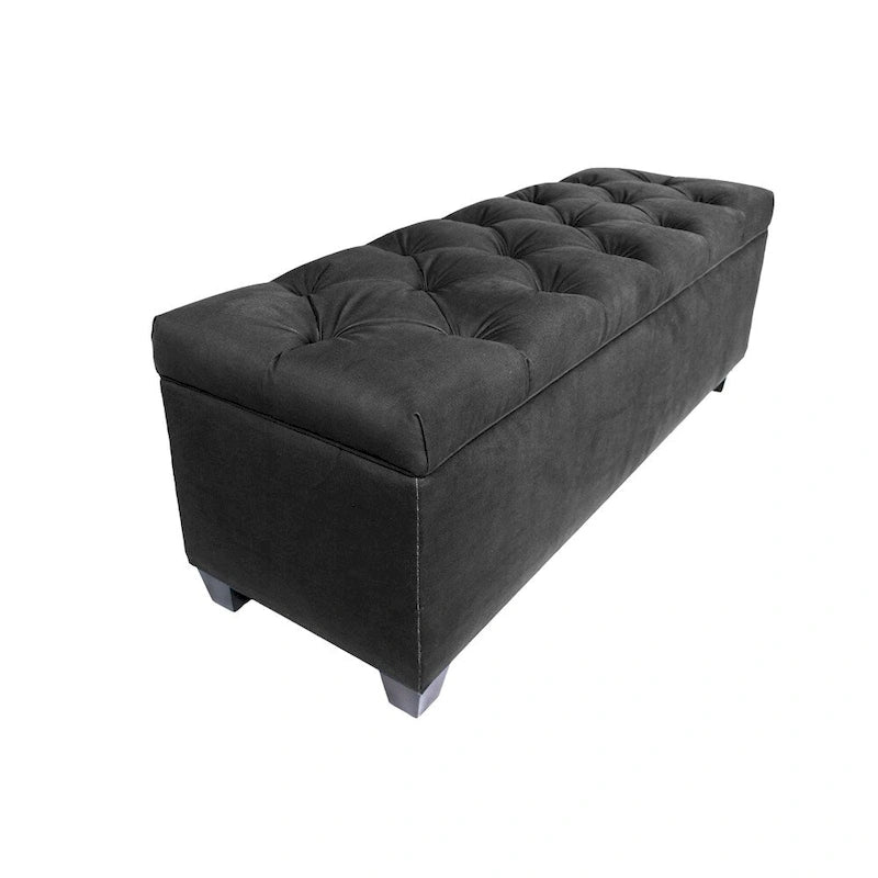 Diamond Tufted OBSESSION Linen Storage Bench