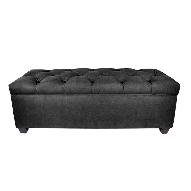 Diamond Tufted OBSESSION Linen Storage Bench