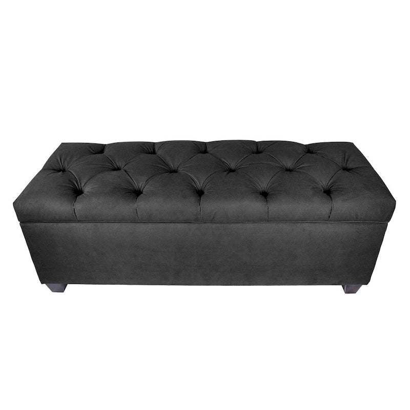 Diamond Tufted OBSESSION Linen Storage Bench