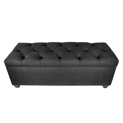 Diamond Tufted OBSESSION Linen Storage Bench