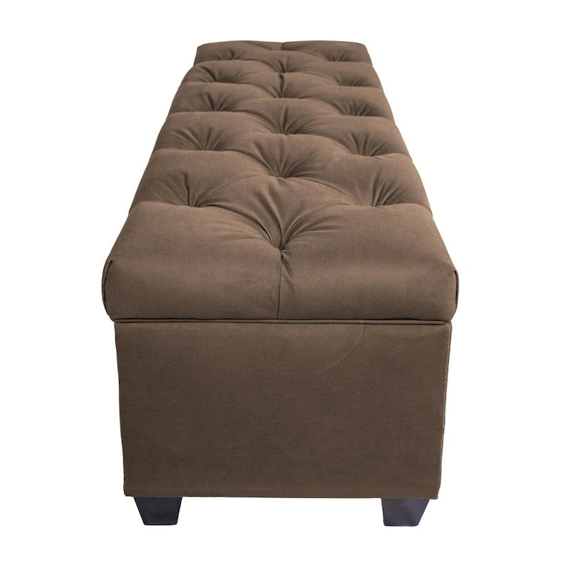 Diamond Tufted OBSESSION Linen Storage Bench