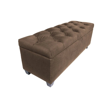 Diamond Tufted OBSESSION Linen Storage Bench