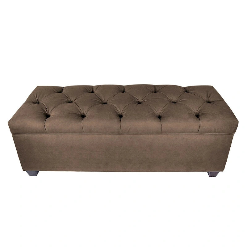 Diamond Tufted OBSESSION Linen Storage Bench