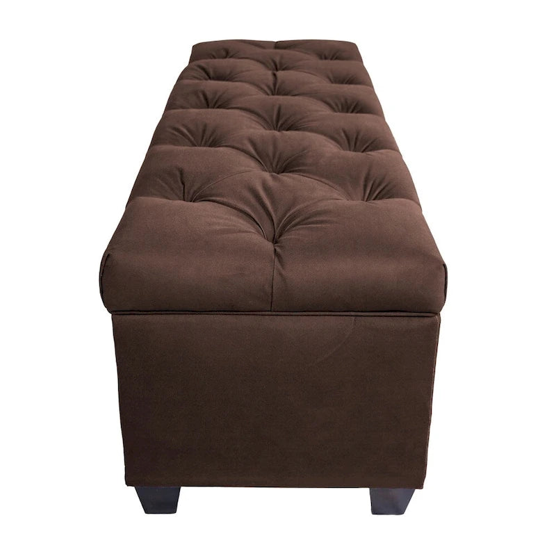 Diamond Tufted OBSESSION Linen Storage Bench