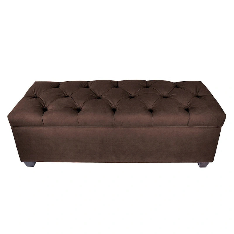 Diamond Tufted OBSESSION Linen Storage Bench