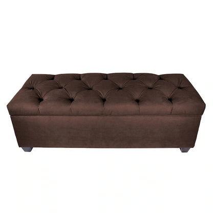 Diamond Tufted OBSESSION Linen Storage Bench