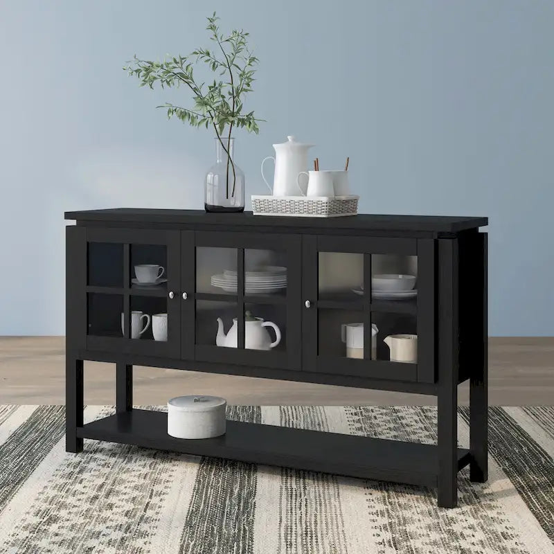 Modern Farmhouse 59 Windowpane Cabinet Buffet by