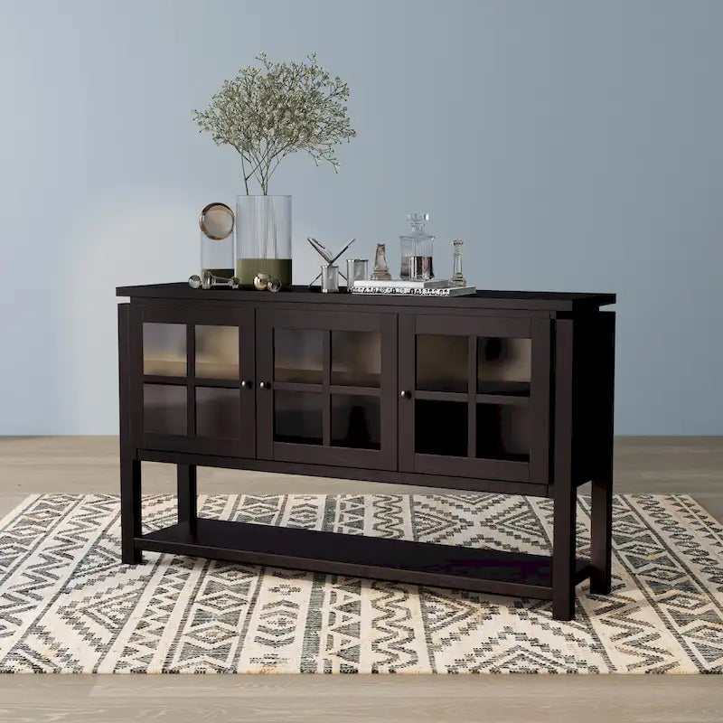 Modern Farmhouse 59 Windowpane Cabinet Buffet by