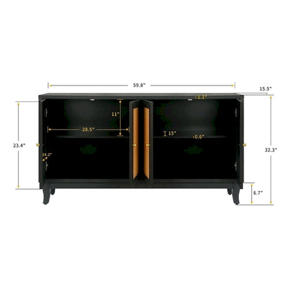 Rattan Sideboard Buffer Cabinet