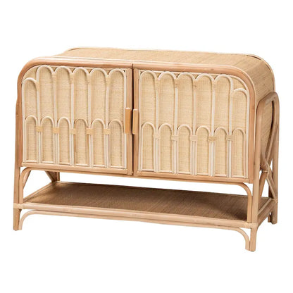 Bohemian Natural Rattan 2-Door Storage Cabinet