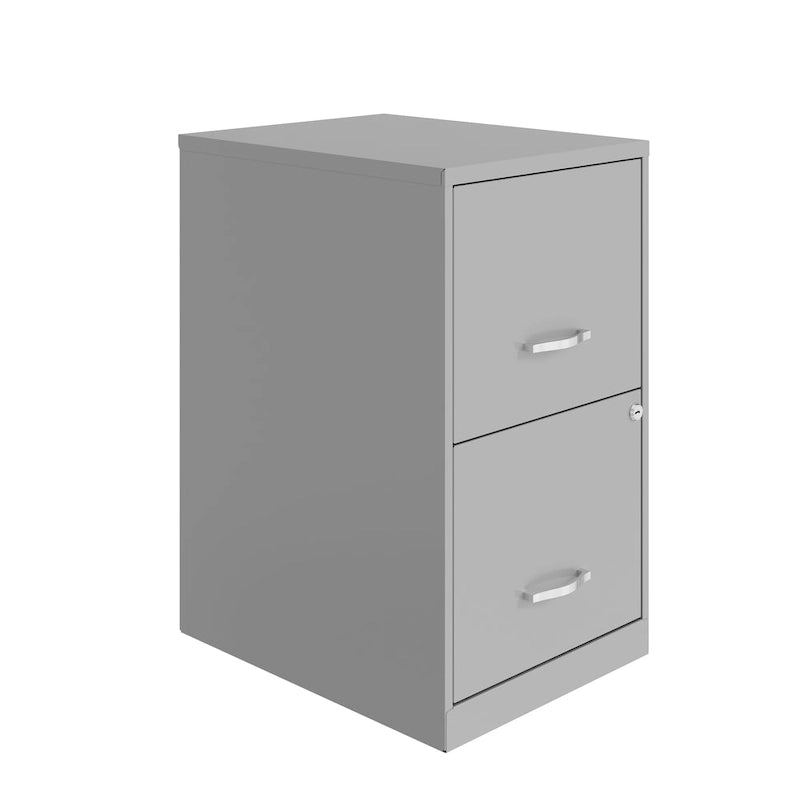   18in. 2 Drawer Metal File Cabinet, Arctic Silver