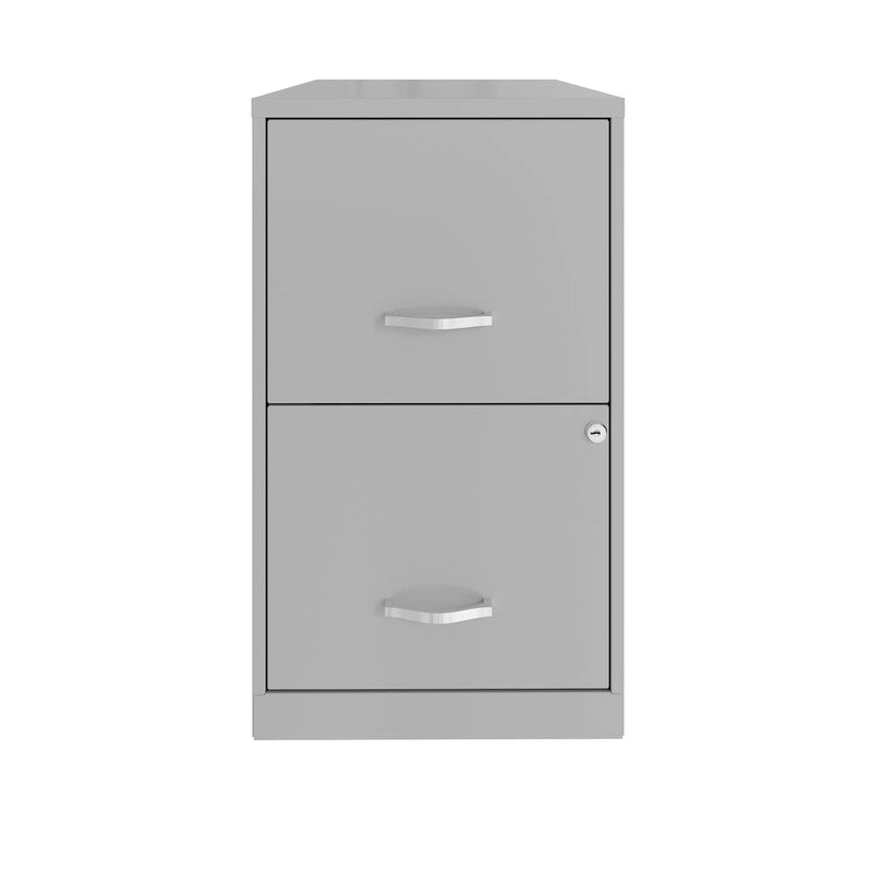 18in. 2 Drawer Metal File Cabinet, Arctic Silver