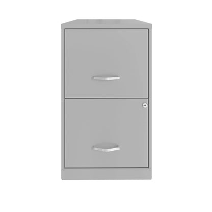 18in. 2 Drawer Metal File Cabinet, Arctic Silver