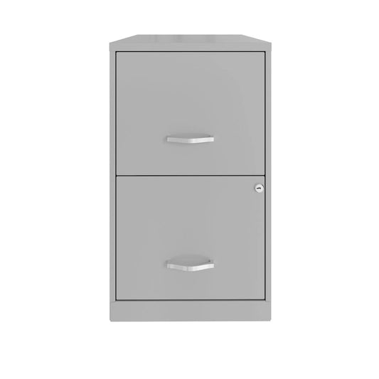 18in. 2 Drawer Metal File Cabinet, Arctic Silver