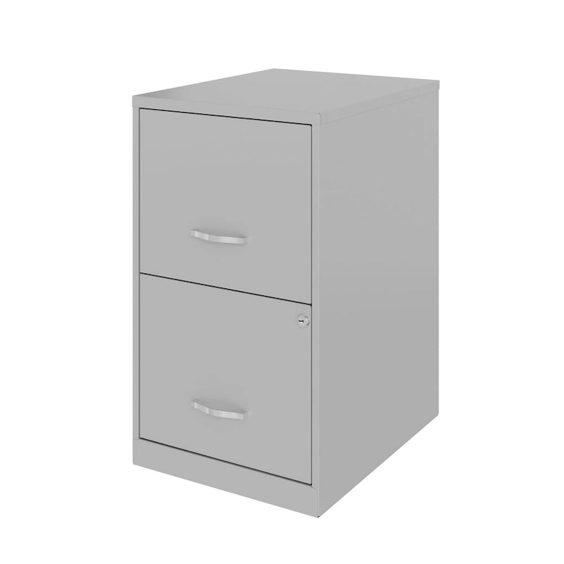 18in. 2 Drawer Metal File Cabinet, Arctic Silver