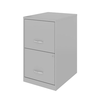 18in. 2 Drawer Metal File Cabinet, Arctic Silver
