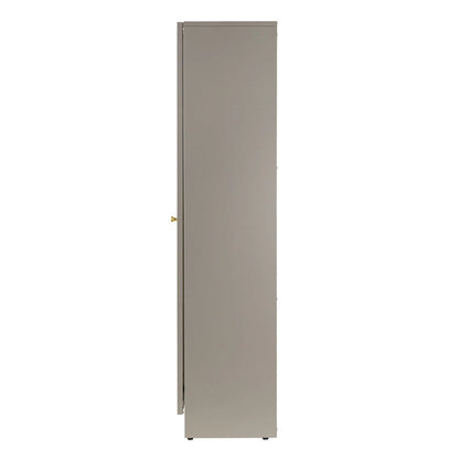 Avila 59-Inch Grey Metal Cabinet with Clear Door