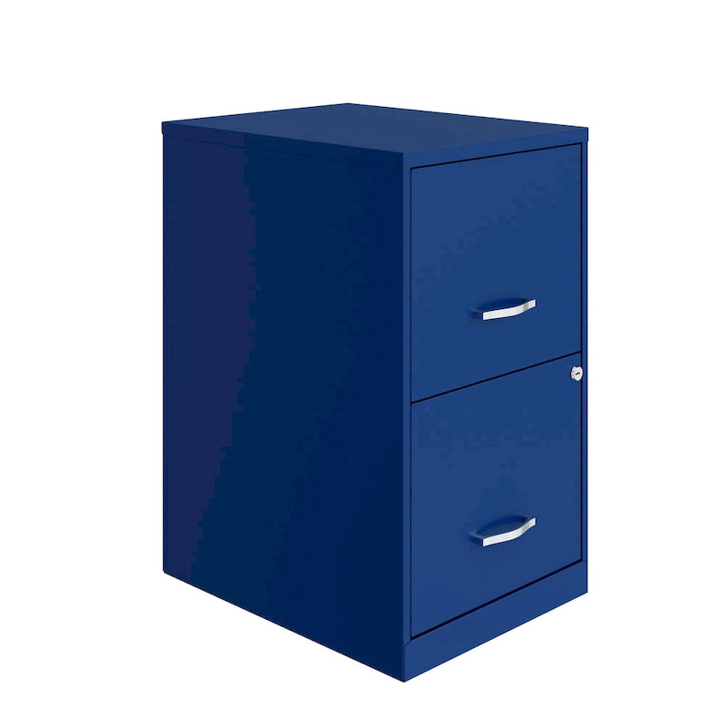   18in. 2 Drawer Metal File Cabinet, Classic Blue