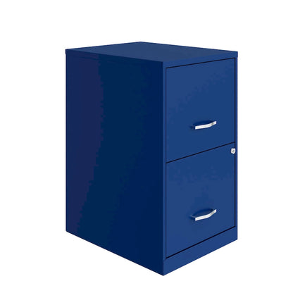   18in. 2 Drawer Metal File Cabinet, Classic Blue