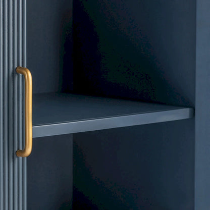Four Door Wooden Sideboard - Gold Hardware - Navy Blue - 72