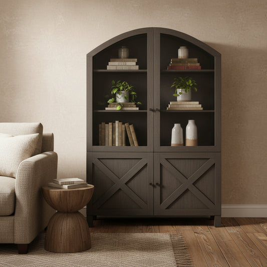 Ba ett Dark Grey Solid Wood Display Cabinet