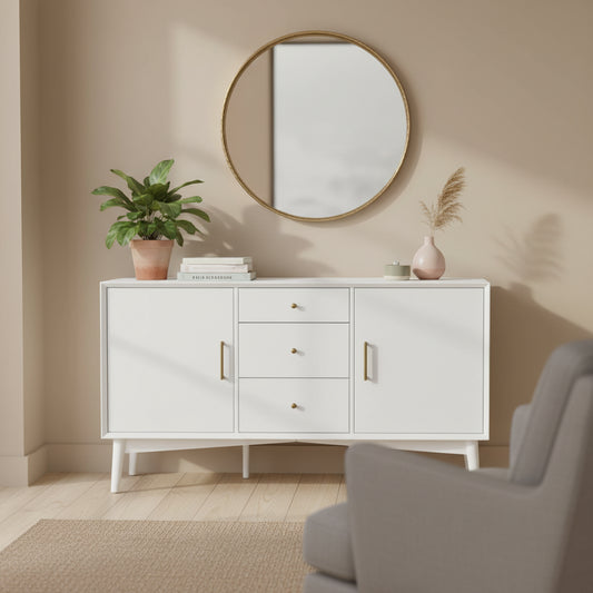 Landon White Finish Sideboard - 57W x 19D x 30H