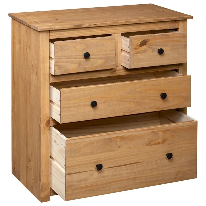 Bedroom storage cabinet/side table/drawer unit, made of pine wood, - 31.5 x 15.7 x 32.7