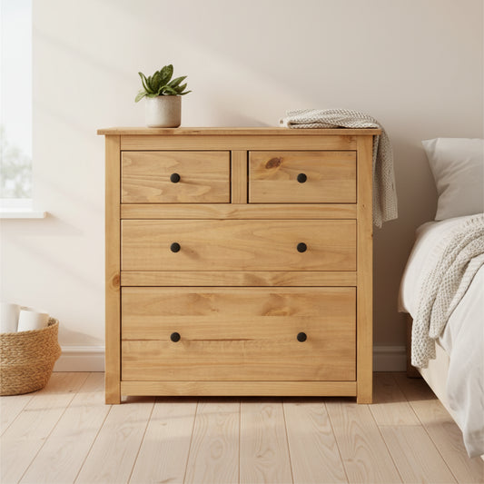 Bedroom storage cabinet/side table/drawer unit, made of pine wood, - 31.5 x 15.7 x 32.7